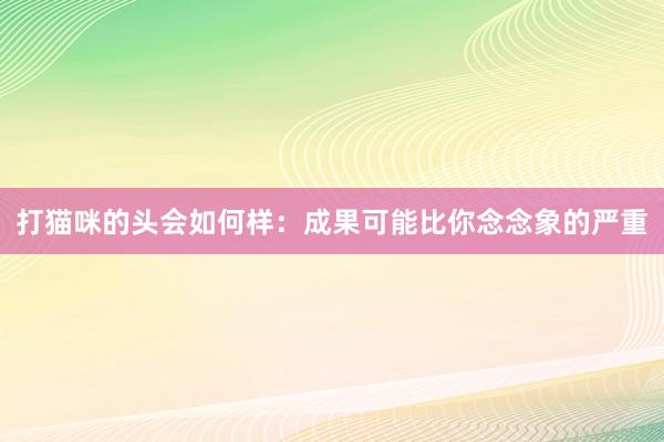 打猫咪的头会如何样:成果可能比你念念象的严重